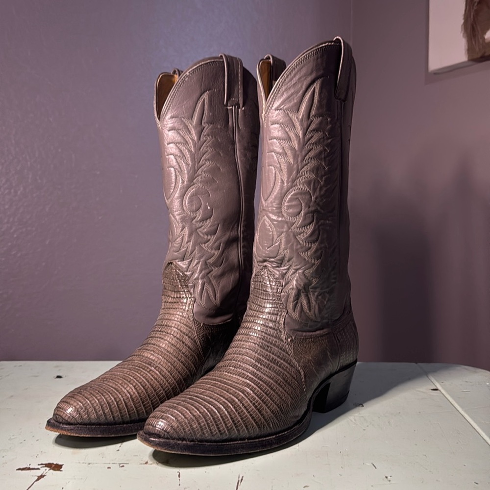 Grey Nocona Lizard Cowboy Boots